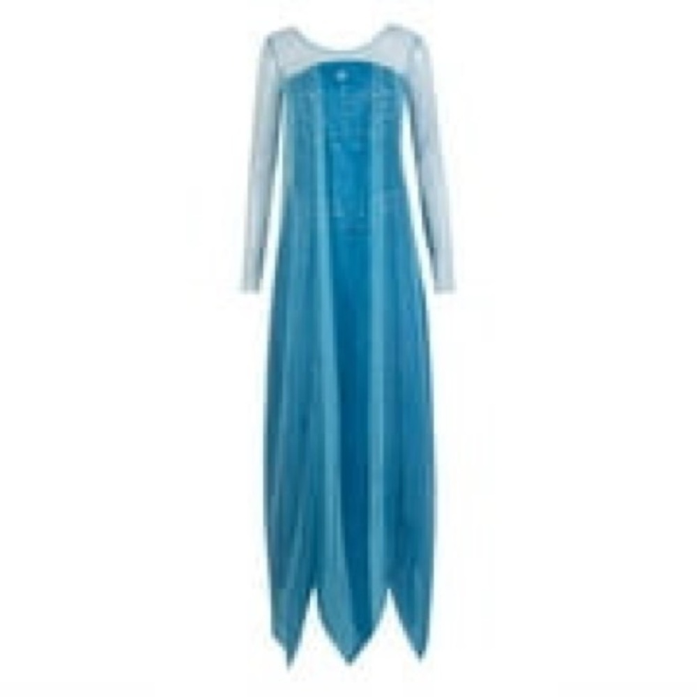 Blue Girls' Long Sleeve Princess Dress